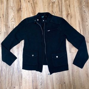 Lauren Ralph Lauren black moto sweater jacket